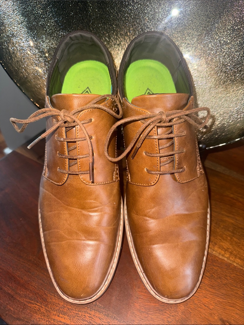 Vance Men's Brown Leather Lace-Up Dress Shoes size 11